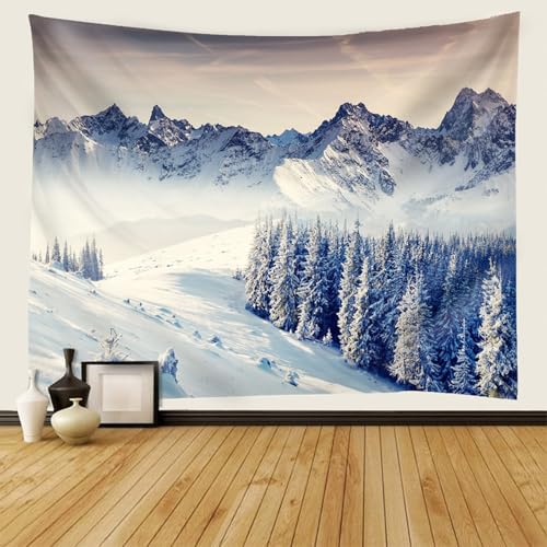 AMDXD Tapisserie 150x130cm, Landschaft Natur Wandteppich Schneeberge Wald Wandtuch Polyester Hausdekor für Schlafzimmer Wohnzimmer Kinderzimmer, Grau Weiß AMDXD Tapisserie 150x130cm, Landschaft Natur Wandteppich Schneeberge Wald Wandtuch Polyester Hausdekor für Schlafzimmer Wohnzimmer Kinderzimmer, Grau Weiß von AMDXD