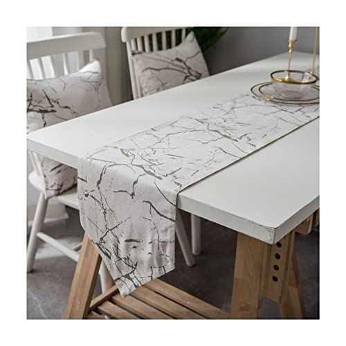 AMDXD Tischläufer Frühling Modern, Marmor Muster in Größe 30x180 cm Baumwolle Leinen Tischläufer Sommer, Tischdecke für Partys, Esszimmer-Dekorationen, Dessert-Tischdekoration, Weiß AMDXD Tischläufer Frühling Modern, Marmor Muster in Größe 30x180 cm Baumwolle Leinen Tischläufer Sommer, Tischdecke für Partys, Esszimmer-Dekorationen, Dessert-Tischdekoration, Weiß von AMDXD