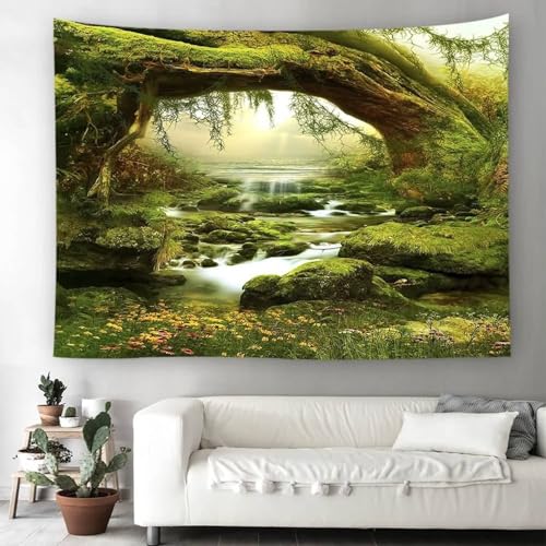 AMDXD Wald Tapestry, Wandteppich aus Polyester, Digitaldruck Wanddekoration, Stil B, 230x150cm von AMDXD