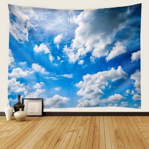 AMDXD Wandteppiche Natur Landschaft, Wandteppich Blauer Himmel Wolken Tapisserie Polyester Wand Deokration für Wohnheim Schlafazimmer, Blau Weiß, 350x256cm AMDXD Wandteppiche Natur Landschaft, Wandteppich Blauer Himmel Wolken Tapisserie Polyester Wand Deokration für Wohnheim Schlafazimmer, Blau Weiß, 350x256cm von AMDXD