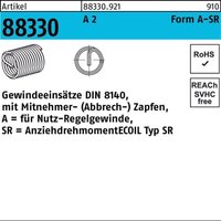 Gewindeeinsatz R 88330 FormA M10x 15 A 2 25 Stück AMECOIL 100 Stk von AMECOIL