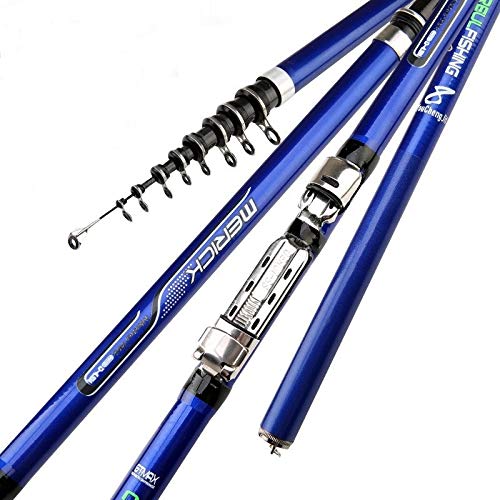 AMEEDA Allround Angelrute Carbon-Faser-3.6M 4.5M 5.4M 6.3M Spinning Angelruten-M Power Teleskop Felsen Angelrute Carp Feederrute Surf Spinnrute Einsteiger (Size : 4.5 m) von AMEEDA