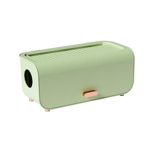 AMEEDA Kabelmanagementbox Power Cable Storage Box Desktop Line Storage Case Organizer Box Socket Plug Wireless WiFi Router Board Bracket for Household(Green) von AMEEDA