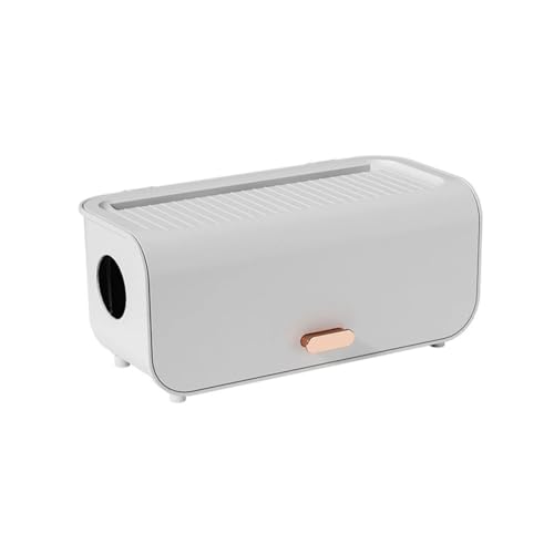 AMEEDA Kabelmanagementbox Power Cable Storage Box Desktop Line Storage Case Organizer Box Socket Plug Wireless WiFi Router Board Bracket for Household(White) von AMEEDA