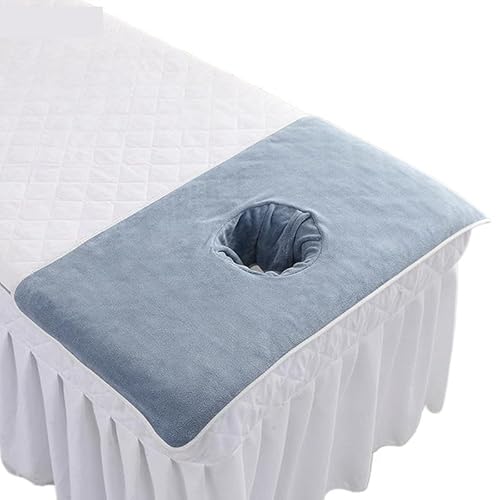 AMEEDA Massageliegen Blatt mit Gesichtsloch 40 * 80 cm verdicktes Beauty SPA Massagetisch-Beplankungs-Gesichtstuch mit Loch-Bett-Bandana(Dark Blue) von AMEEDA