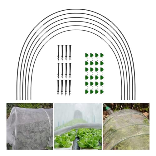 AMEEDA Pflanztunnel Bögen Garden Plant Hoop Seedling Arch Shed Bracket Greenhouse Hoops Grow Tunnel Garden Hoopsfor Raised Beds Portable Netting Kit(18pcs 6 Pieces) von AMEEDA
