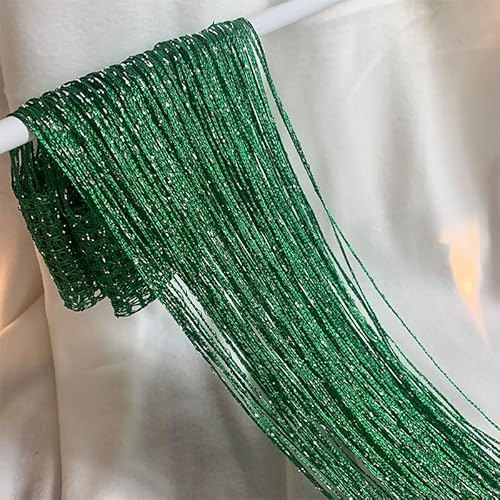 AMEEDA Türvorhang 1 Stück 100 x 200 cm Glitzerschnur, preiswerter Türvorhang, Perlen, Raumteiler, Perlenfransen, Polyesterstoff, Fensterpaneel, 1 x 2 m(Dark Green) von AMEEDA