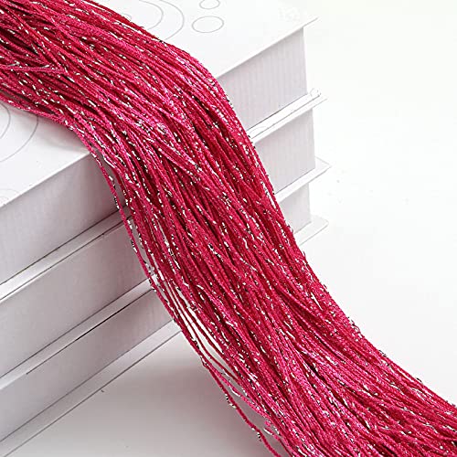 AMEEDA Türvorhang 1 Stück 100 x 200 cm Glitzerschnur, preiswerter Türvorhang, Perlen, Raumteiler, Perlenfransen, Polyesterstoff, Fensterpaneel, 1 x 2 m(Rose) von AMEEDA