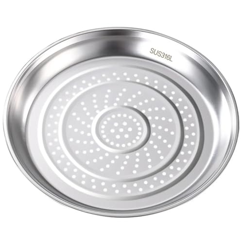 Dünsteinsatz Topf Herd Rack Edelstahl Wok Dampfer Vertiefen Große Größe Topf Dampfenden Tablett Rost-Proof Professionelle(32CM) von AMEEDA