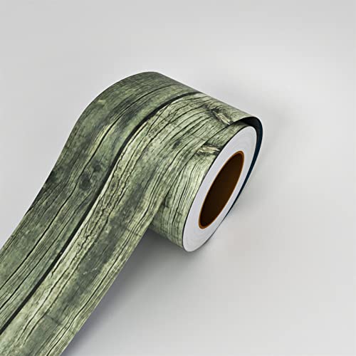 Selbstklebend Tapetenbordüre Selbstklebende Holz Getreide Taille Line Tapete wasserdicht PVC Wall Border Decal Baseboard Floor Aufkleber Wellenleiter Dekorative Film für Wohnzimmer Badezimmer Küche Fl von AMEEDA