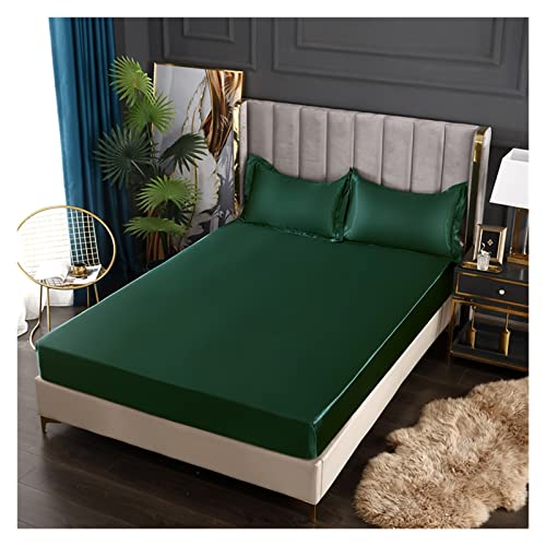 Spannbettlaken Satin Satin-Bettlaken, Spannbettlaken, einfarbig, Viskose, Matratzenbezug, elastisches Band, Bettlaken, King-Size-Bett, 200 x 200, 200 x 220, Keine Kissenbezüge(Fei cui lv,80x200x25cm) Spannbettlaken Satin Satin-Bettlaken, Spannbettlaken, einfarbig, Viskose, Matratzenbezug, elastisches Band, Bettlaken, King-Size-Bett, 200 x 200, 200 x 220, Keine Kissenbezüge(Fei cui lv,80x200x25cm) von AMEEDA