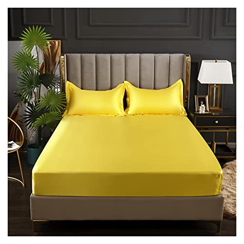 Spannbettlaken Satin Satin-Bettlaken, Spannbettlaken, einfarbig, Viskose, Matratzenbezug, elastisches Band, Bettlaken, King-Size-Bett, 200 x 200, 200 x 220, keine Kissenbezüge(Gui zu huang,80x200x25cm Spannbettlaken Satin Satin-Bettlaken, Spannbettlaken, einfarbig, Viskose, Matratzenbezug, elastisches Band, Bettlaken, King-Size-Bett, 200 x 200, 200 x 220, keine Kissenbezüge(Gui zu huang,80x200x25cm von AMEEDA