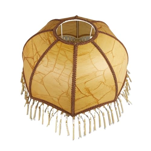 Stoff Lampenschirm Retro Lampenschirm Regenschirm Form Tuch Kronleuchter Wand Lampe Abdeckung Mit Quasten(Color-02) von AMEEDA