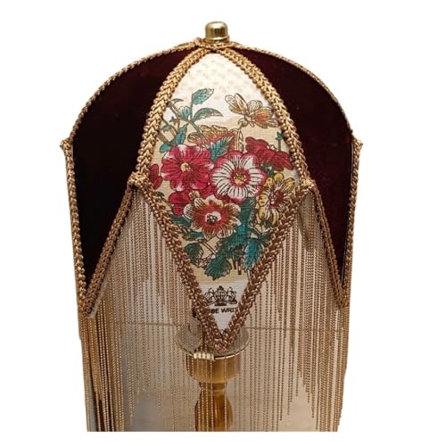 Stoff Lampenschirm Stoff Quaste Perle Lampe Französisch Retro Lampenschirm Schatten Classiacl Schlafzimmer Nachttisch Stehleuchte Abdeckung(Color-02) von AMEEDA