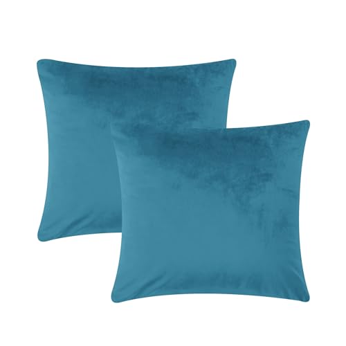 AMEHA Blaugrün Samt Kissenbezüge 45 x 45 cm - Dekorative Wurf Kissenbezüge - Set mit 2 Quadratischen Kissenbezügen für Sofa Schlafzimmer Couch, 18 x 18 Zoll AMEHA Blaugrün Samt Kissenbezüge 45 x 45 cm - Dekorative Wurf Kissenbezüge - Set mit 2 Quadratischen Kissenbezügen für Sofa Schlafzimmer Couch, 18 x 18 Zoll von AMEHA
