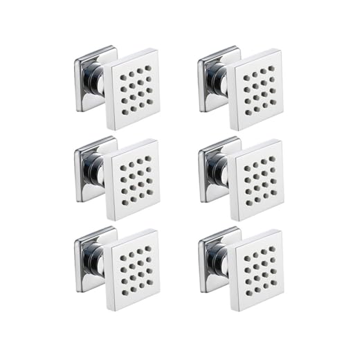 Badezimmerzubehör Massage-Sprühdüsen 2 Zoll Messing Duschkörper Jet Regenfall Wand Eingebetteter Duschkopf Power Dusche 50mm Chrom(Square) von AMEHMHKYW
