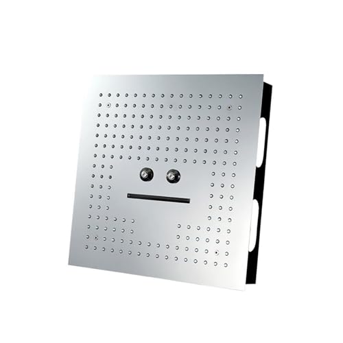 M 16 Zoll Regenduschkopf Badezimmer 3 Funktionen Spa Wasserfall Duschkopf Eingebettete Decke LED Licht Duschpaneel Chrom(Touch Control Panel) von AMEHMHKYW