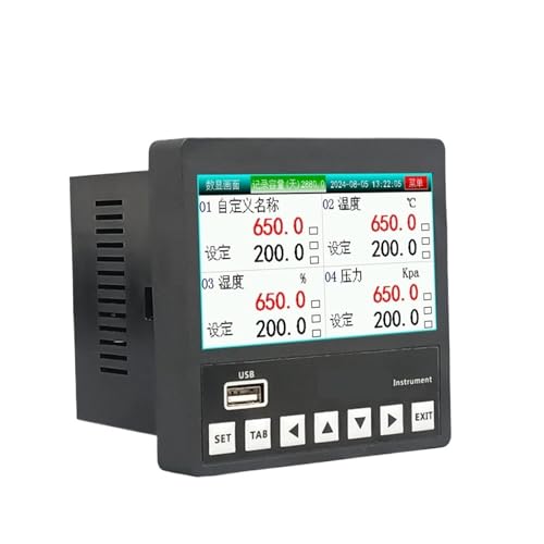 PID Mehrkanal-Temperaturregler 2/3/4/6-Kanal-Temperaturmessgerät Temperaturschreiber Bildschirmschreiber USB-Export RS485(4 channels SSR output) von AMEHRU