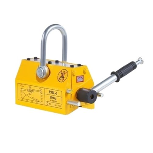 Permanentmagnet-Hebevorrichtung mit magnetischem Saugnapf, Magnetheber, 600 kg, Hochleistungs-Industrie-1-Tonnen-Magnet, Eisen-Saugnapfscheibe(400KG Round bar) von AMEHRU