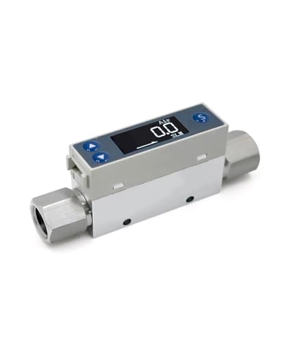 Thermischer Massendurchflussmesser TC5200 mit Digitalanzeige zur Messung des Luftmikrodurchflusses(TC5200-2000L/min-A G 1/2") von AMEHRU