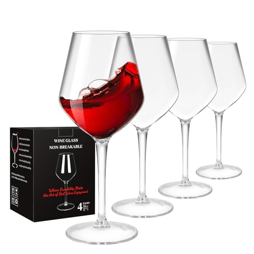AMEITECH Unzerbrechliche Weingläser 4er Set 420ml Tritan Kunststoff Stielglas Glatter Rand mit stabilem Boden AMEITECH Unzerbrechliche Weingläser 4er Set 420ml Tritan Kunststoff Stielglas Glatter Rand mit stabilem Boden von AMEITECH