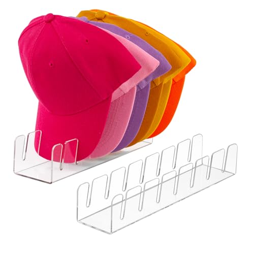 Hut-Organizer für Baseballkappen, 2er-Pack Acryl-Hutständerhalter für 14 Baseballkappen, transparente Hutständer, Kappenhalter-Ausstellung und -Aufbewahrung für Schrank, Schlafzimmer, Kommode Hut-Organizer für Baseballkappen, 2er-Pack Acryl-Hutständerhalter für 14 Baseballkappen, transparente Hutständer, Kappenhalter-Ausstellung und -Aufbewahrung für Schrank, Schlafzimmer, Kommode von AMEITECH