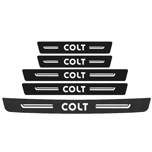 AMENAS 5 Stück Einstiegsleisten Schutz, für Mitsubishi Colt 2000-2023 2024 Kohlefaser Türeinstiegsschutz Aufkleber Kantenschutz von AMENAS