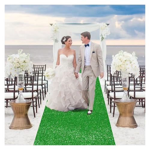 AMENGJ Hochzeits-läufer Hochzeitsteppich Korridor Runway Innen- und Außendekoration Persönlichkeit Teppich(Green,6M_1.5M) von AMENGJ