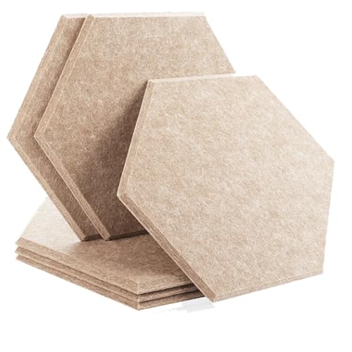 Filz Memoboards Set sechseckig Schalldichte Wandpaneele, 6 Stück, sechseckig, selbstklebendes Akustikpaneel, dekorativ for Wohnzimmer, Schlafzimmer, Kinderzimmer, Studio(Color 25,Small Hexagon) von AMENGJ