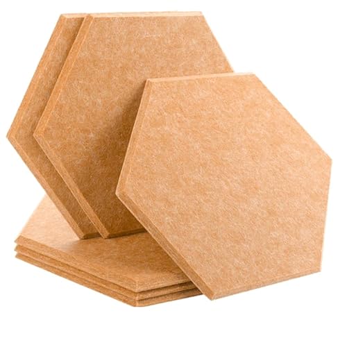 Filz Memoboards Set sechseckig Schalldichte Wandpaneele, 6 Stück, sechseckig, selbstklebendes Akustikpaneel, dekorativ for Wohnzimmer, Schlafzimmer, Kinderzimmer, Studio(Color 26,Small Hexagon) von AMENGJ