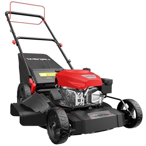 AV8621S1 Gas-Rasenmäher, 170cc OHV-Motor mit Zwangsluftkühlung, selbstfahrend, 53,3 cm Stahldeck, 3-in-1-System, 6 Schnitthöhen, klappbarer Griff für einfache Lagerung von AMERISUN