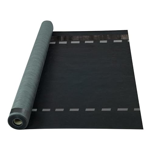 AMF Life Dachunterspannbahn, Dachfolie, Unterdeckbahn, Dampfsperre, 115g/m², anthrazit, Größe wählbar (1,5m x 50m, selbstklebend) von AMF Life