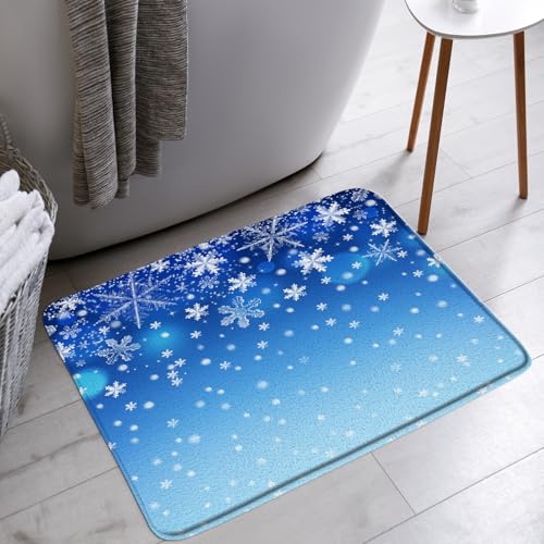AMFD Badematte, Motiv: Schneefalke, Motiv: Frohe Weihnachten, Neujahr, Urlaub, Badezimmer, Badewanne, Bodenmatte, WC-Dekor, 45,7 x 76,2 cm, Blau AMFD Badematte, Motiv: Schneefalke, Motiv: Frohe Weihnachten, Neujahr, Urlaub, Badezimmer, Badewanne, Bodenmatte, WC-Dekor, 45,7 x 76,2 cm, Blau von AMFD