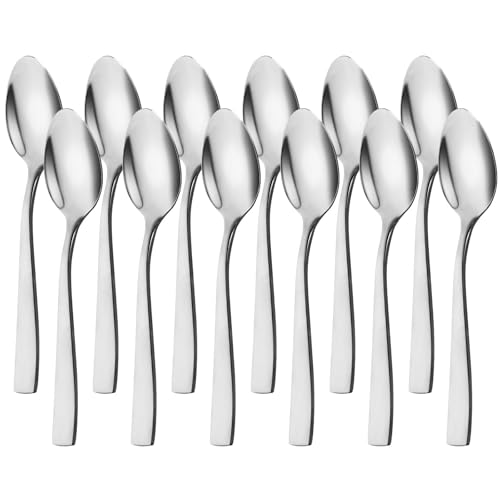 AMFUN Servierlöffel-Set, Edelstahl Löffel, Espressolöffel klein 12 stück, kleine Löffel für Dessert, Esslöffel Tafellöffel, Salatlöffel, Reislöffel für großes Buffet Restaurant von AMFUN