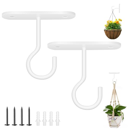 AMFUN 2 Stück Deckenhaken zum Aufhängen von Pflanzen, Pflanzenhalterung, Blumenampelhalter, Balkon Wandhaken Hängend zum Aufhängen für Hängend Pflanzenkörbe, Windspiele AMFUN 2 Stück Deckenhaken zum Aufhängen von Pflanzen, Pflanzenhalterung, Blumenampelhalter, Balkon Wandhaken Hängend zum Aufhängen für Hängend Pflanzenkörbe, Windspiele von AMFUN