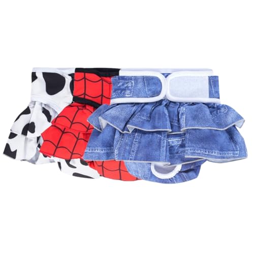 AMFUN Wiederverwendbare Hundewindeln, Waschbare Hundehöschen, Hundehöschen Hunde Windel für Hündinnen bei Läufigkeit & Inkontinenz-Denim Blau von AMFUN