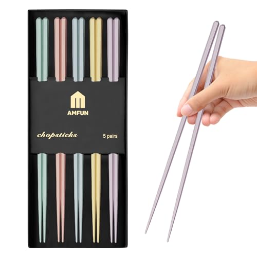 AMFUN 5 Paar Macaron-Farbe Essstäbchen Set von AMFUN
