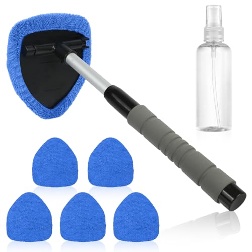 AMFUN Auto Scheibenreiniger, Autoscheiben Innenreiniger mit 5 Mikrofaserpads und 1 Sprühflaschen, Reinigungswerkzeug für die Windschutzscheibe mit ausziehbarem Griff, 180 Grad Drehbar AMFUN Auto Scheibenreiniger, Autoscheiben Innenreiniger mit 5 Mikrofaserpads und 1 Sprühflaschen, Reinigungswerkzeug für die Windschutzscheibe mit ausziehbarem Griff, 180 Grad Drehbar von AMFUN