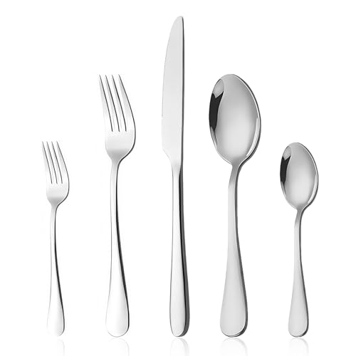 AMFUN Besteck Set, Besteck Set für 6 Personen, 30 teilig Essbesteck Set, Essbesteck Set mit Messer Gabel Löffel, Besteck Edelstahl Spiegelpoliert, Spülmaschinenfest von AMFUN