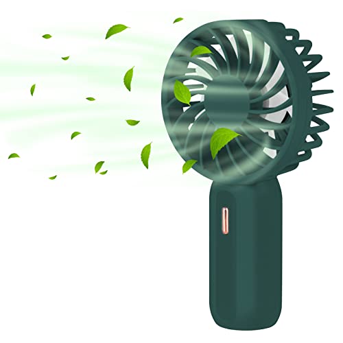 AMFUN Handventilator, Tragbarer Mini Ventilator, Wiederaufladbar USB Ventilatoren, Leistungsstarker Mini Lüfter mit 3 Geschwindigkeiten für Reisen, Zuhause, Draußen, Innen (Grün) von AMFUN