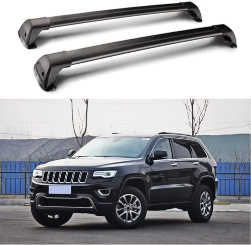 AMGASMG 2Stück Auto Dachträger für Je-ep Grand Cherokee WK2 SRT 8 2012-2020 – Dachgepäckträger aus Aluminium für Fahrradträger Dachboxen Skihalter - Tragkraft 90 kg - Abschließbar Gepäckträger von AMGASMG