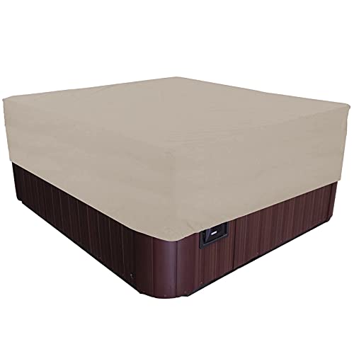 AMGJ Outdoor Whirlpool Abdeckung Platz Garten Spa Hot Tub Pool Abdeckung 190T Polyester Stoff Schwimmbadabdeckung mit Aufbewahrungstasche,Beige,220x220x90cm von AMGJ