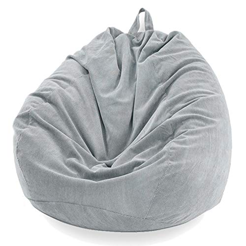 AMGJ Sitzsack Bezug ohne Füllung, Sitzsackhülle aus Cordstoff Sitzsack Abdeckung für Kinder und Erwachsene,Light Gray,70x80cm von AMGJ