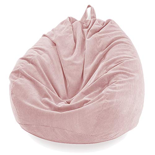 AMGJ Sitzsack Bezug ohne Füllung, Sitzsackhülle aus Cordstoff Sitzsack Abdeckung für Kinder und Erwachsene,Rosa,100x120cm von AMGJ