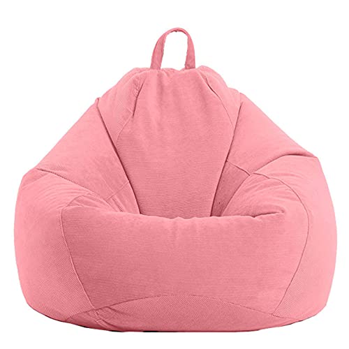 AMGJ Sitzsackhülle ohne Füllung Sitzsack Bezug aus Cordstoff Sitzsack Abdeckung für Kinder und Erwachsene,Rosa,90x110cm von AMGJ