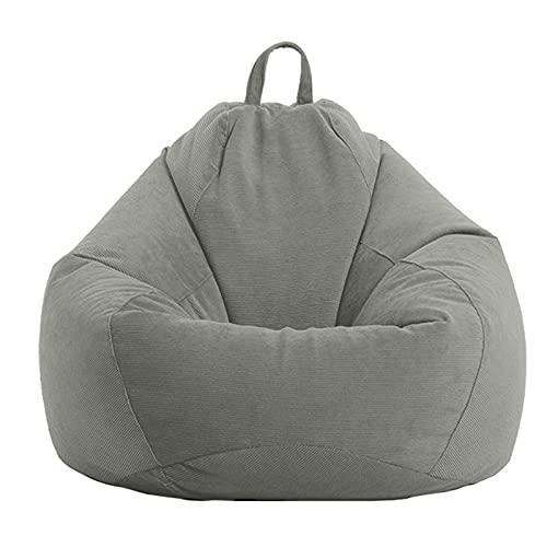 AMGJ Sitzsackhülle ohne Füllung Sitzsack Bezug aus Cordstoff Sitzsack Abdeckung für Kinder und Erwachsene,Warm Gray,100x120cm von AMGJ