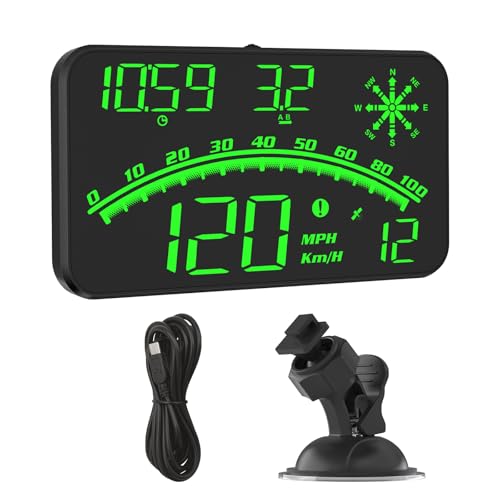 Head Up Display Auto,AMHVMU G10 Car HUD Universal Digital GPS Speedometer mit Geschwindigkeitswarnung Müdigkeitswarnung Kompass Uhr Smart speed tacho mit Saugnapfhalterung für alle Autos Head Up Display Auto,AMHVMU G10 Car HUD Universal Digital GPS Speedometer mit Geschwindigkeitswarnung Müdigkeitswarnung Kompass Uhr Smart speed tacho mit Saugnapfhalterung für alle Autos von AMHVMU