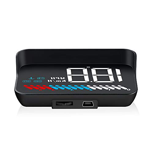 Head Up Display OBD2 & GPS, MPH, 3.5"/8.9cm Auto HUD Display, Geschwindigkeitsmesser, Auto Tachometer, Sicherheitsalarm von AMHVMU