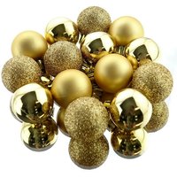 Amicasa - Weihnachtskugeln Goldfarben bruchfest ø 3 cm aus Kunststoff - 14er Set von AMICASA