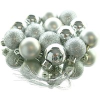 Amicasa - Weihnachtskugeln Silberfarben bruchfest ø 3 cm aus Kunststoff - 14er Set von AMICASA